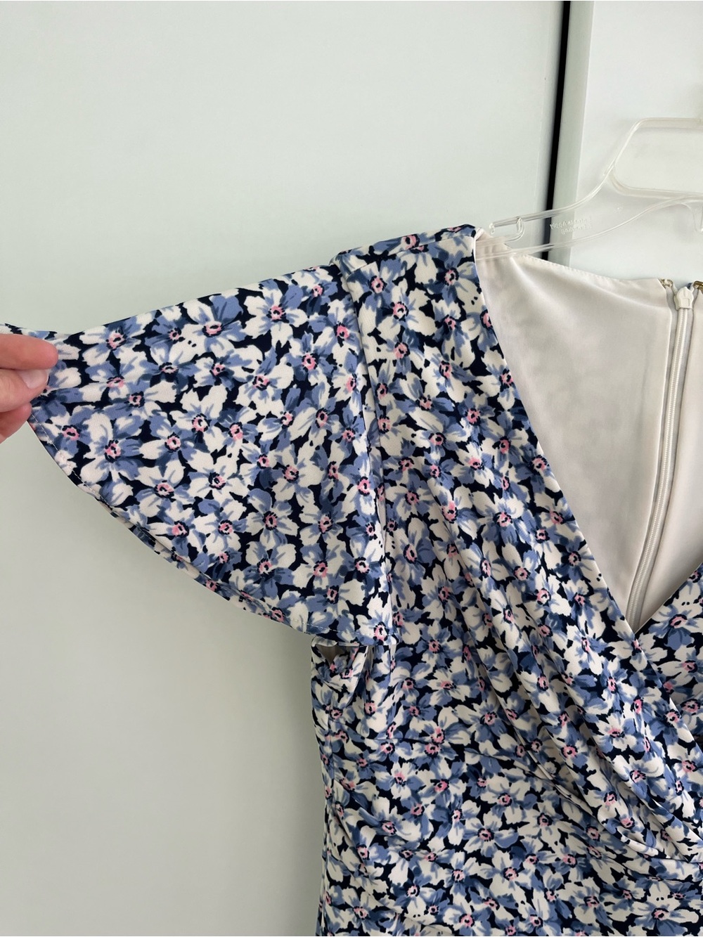Ralph Lauren Blue Floral Wrap-Style Midi Dress - Picture 4 of 8